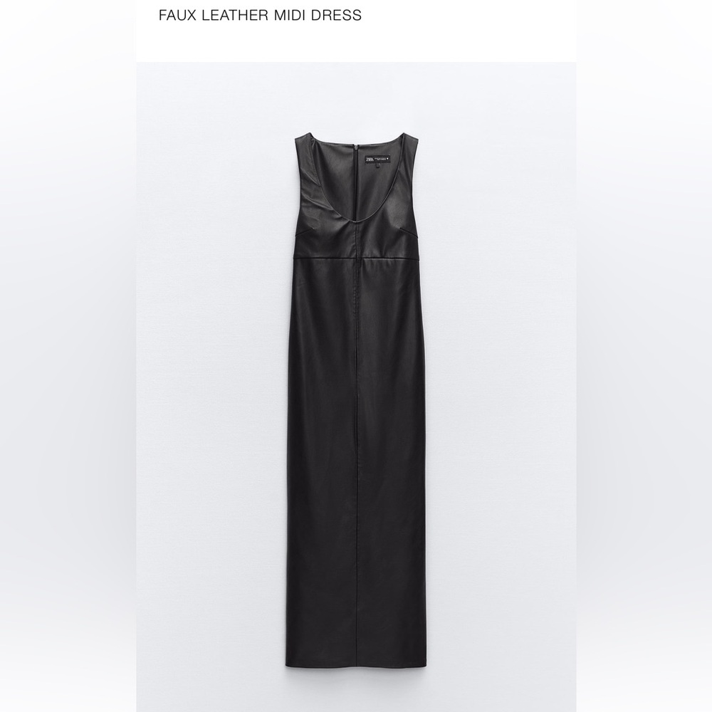 Zara Faux Leather Midi Dress